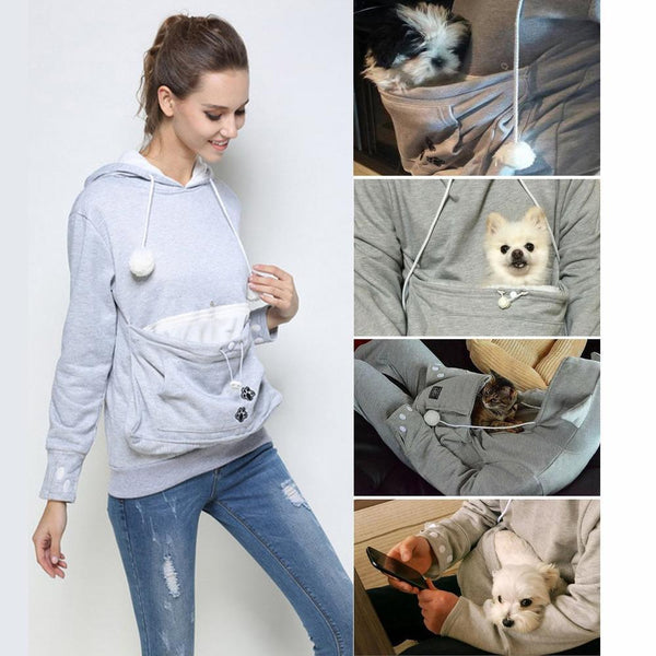 Sweater with outlet dog pouch